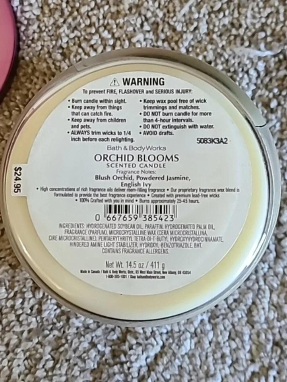 ORCHID BLOOMS 3 Wick Candle Bath And Body Works